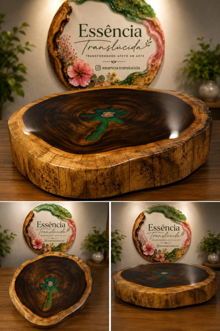 Mesa em Madeira Maciça com Resina Epóxi: Design Exclusivo que Une Natureza e Arte